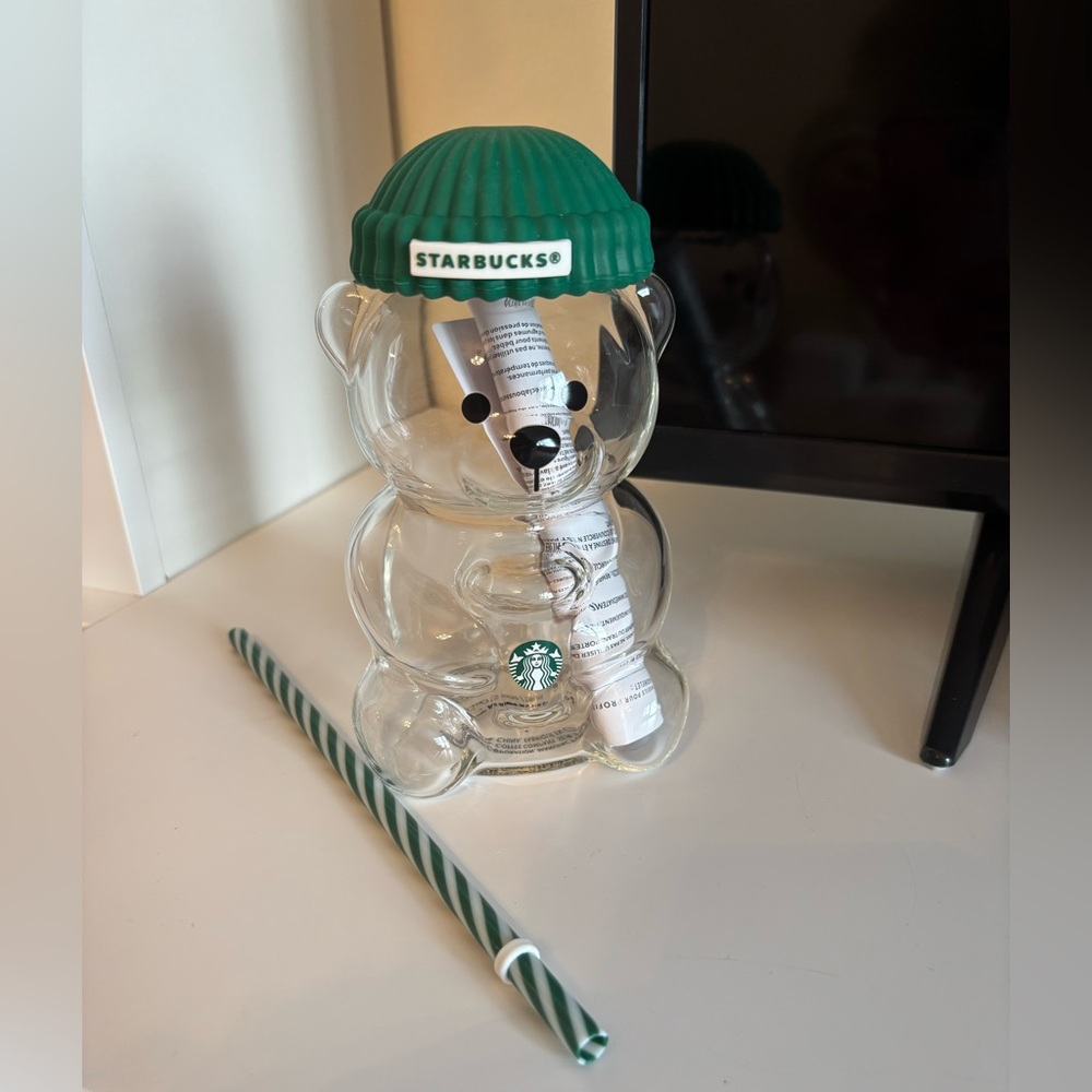 Authentic Viral Starbucks Bearista Bear Shaped Cup with Straw